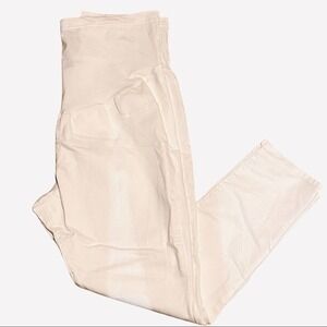 Liz Lange Ankle Skinny White Full Panel Maternity Jeans Women's XXL 18